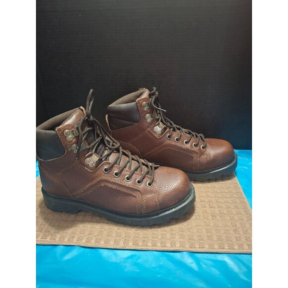Texas Steer Mens Brown Leather Lace-Up Work Boots Size 8.5W main image 10